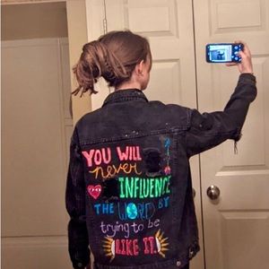 Custom Oversized Black Jean Jacket